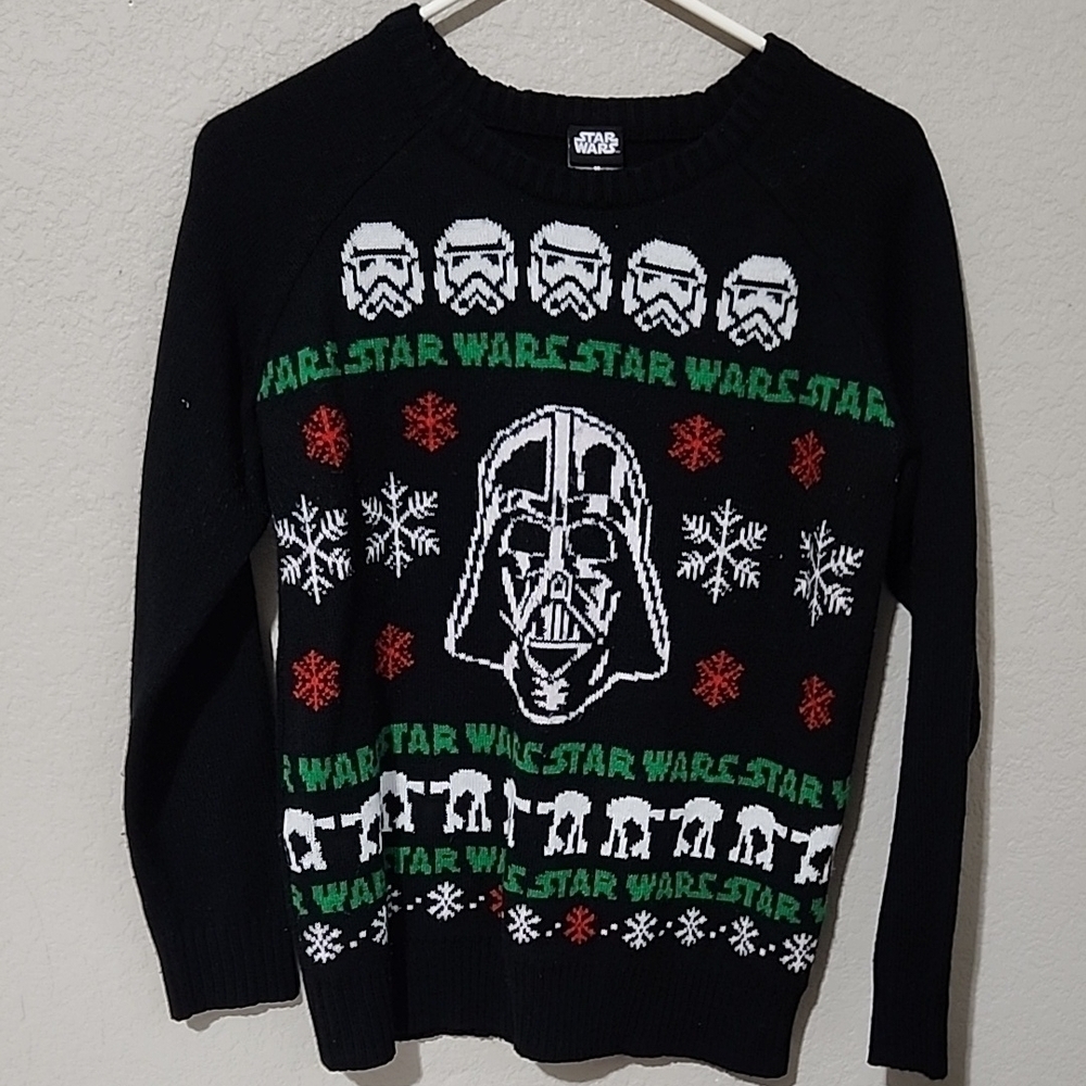 Ugly Christmas Sweater Star Wars Darth Vader Medium Black